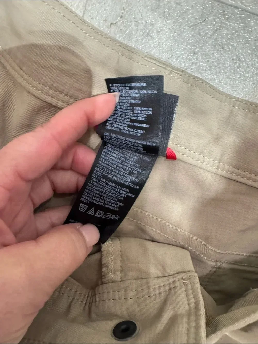 The North Face Khaki Field Cargo Shorts with Logo Tab